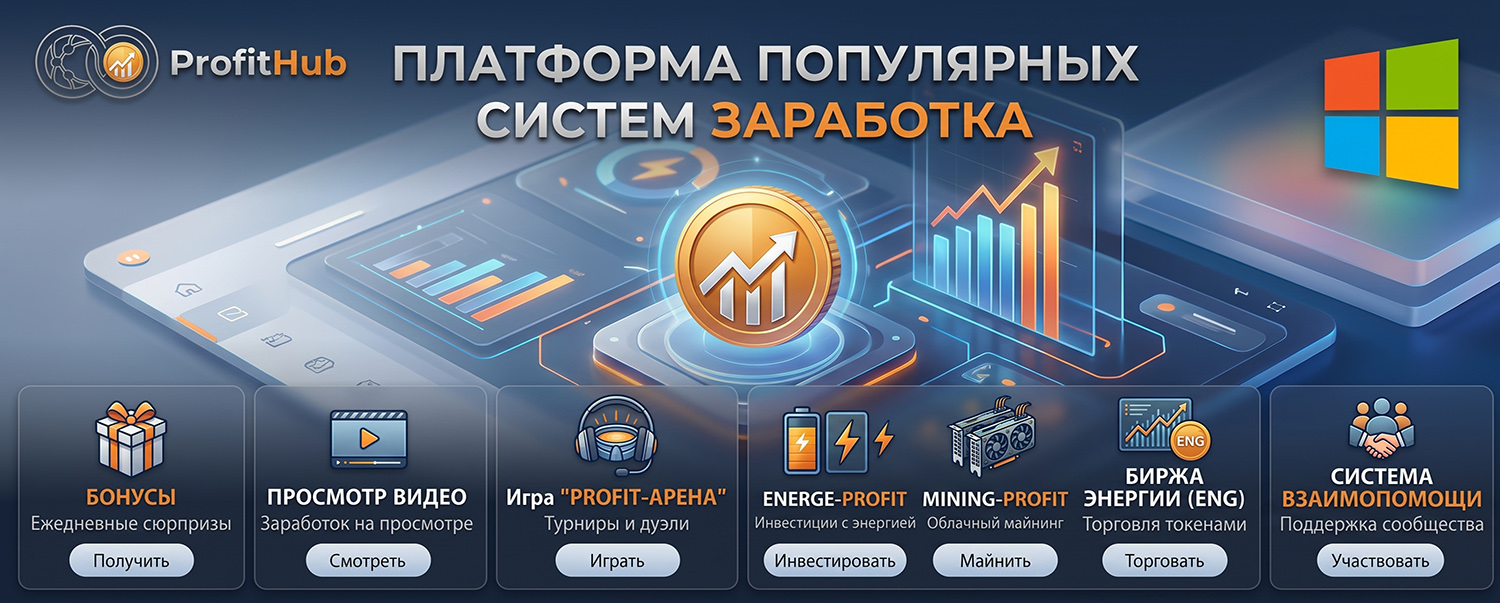 Инфографика ProfitHub - Платформа популярных систем заработка